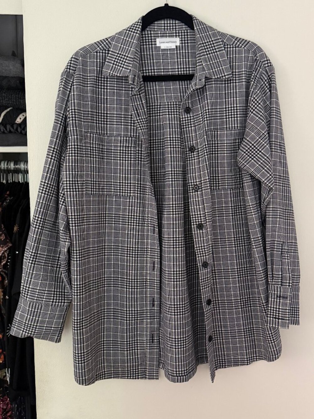 Lovers and Friends Black & White Plaid Button Down